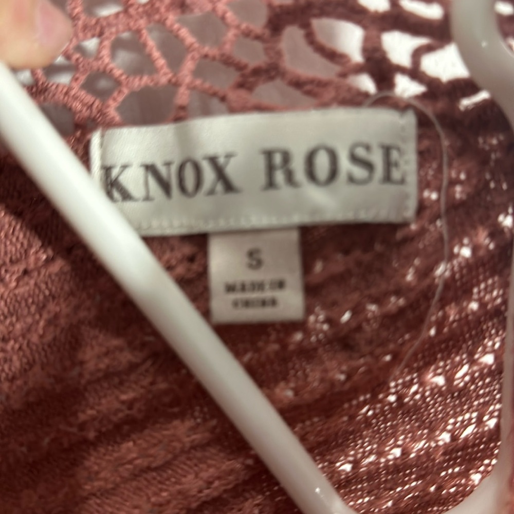 Knox Rose Crochet Detail Back Blush Cardigan - Picture 5 of 5